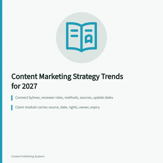 Card listing content marketing strategy trends: expertise, evidence records, accessible formats. Evidence, Formats and AI: Where Content Marketing Strategy Is Heading