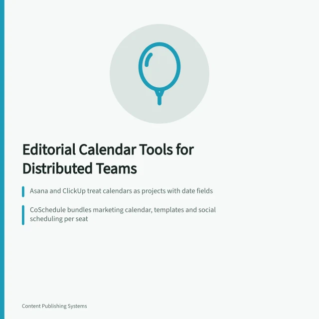 Editorial calendar tool comparison for distributed US content teams. Editorial Calendar Tools for Distributed US Content Teams
