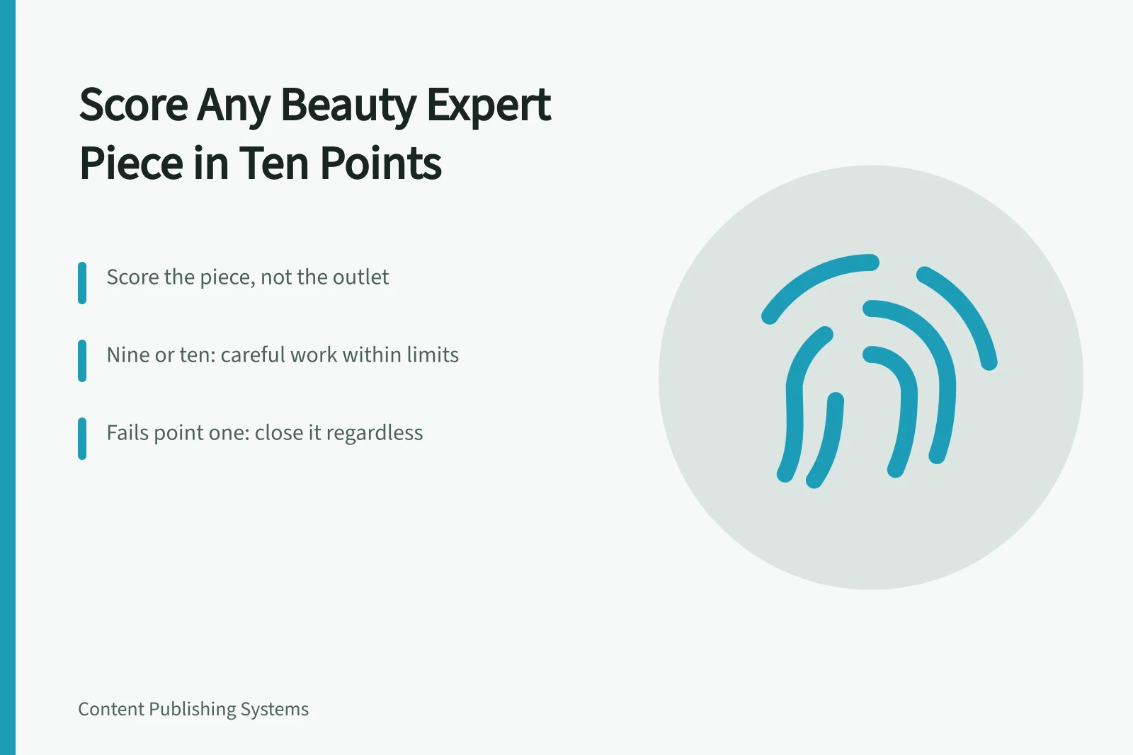Ten-point scoring card for judging beauty expert analysis. How to score any beauty expert piece using a simple ten-point method